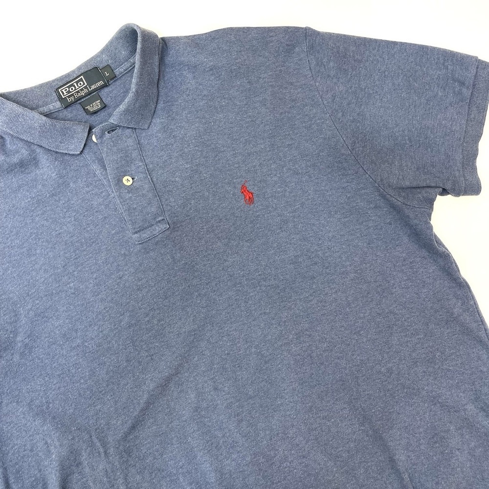 Polo Ralph Lauren Polo Shirt Mens‎ Large Blue Classic Fit Red Pony Short Sleeve